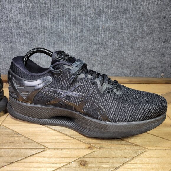 Asics MetaRide Trainers Mens 9.5 Triple Black Road Running Gym Shoes Sneakers - Picture 6 of 11